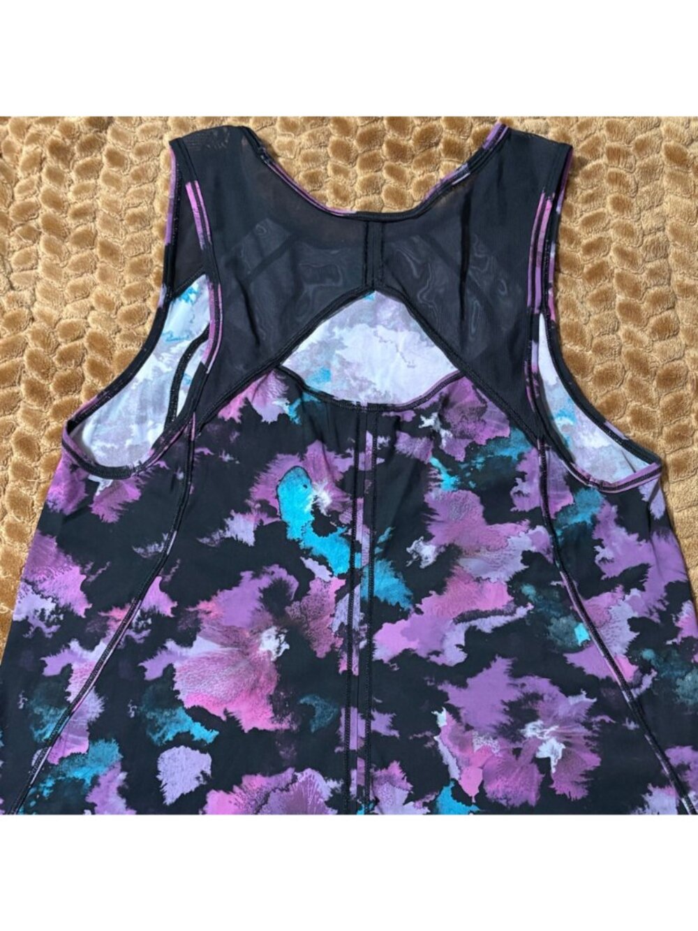 Lululemon Sculpt Tank Top UPF 50+ Running Mesh Bloom Black Fuschia Size 4 - Picture 5 of 10